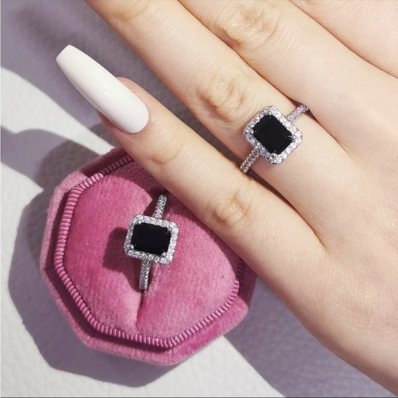 New Unisex 925 Silver Luxury Sapphire Ring - Picture 2 of 2